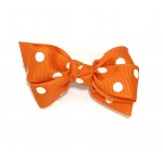 Orange Polka Dots Bow - 3 inch